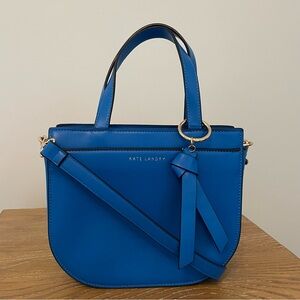 Kate Landry Blue and Gold Round Satchel Crossbody Handbag